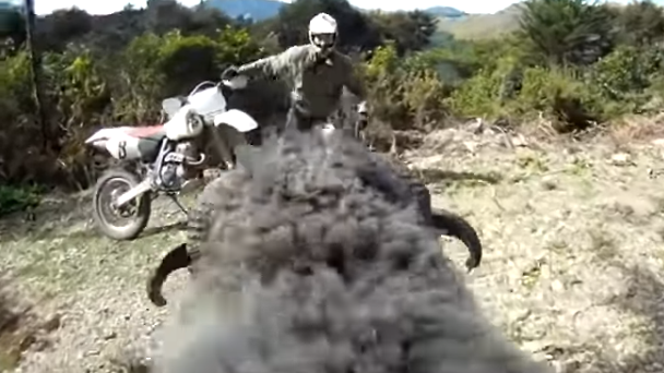 Ram rams motorcycle